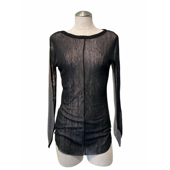 NEW OZAI N KU mesh reversible gala combo top in grey/black - Picture 1 of 1